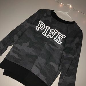 PINK camo crewneck